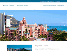 Tablet Screenshot of kyoyahotelsandresorts.com